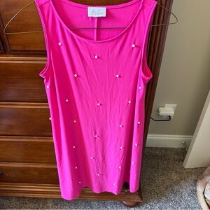 Women’s Pink Dress With Pearls ivy Lane